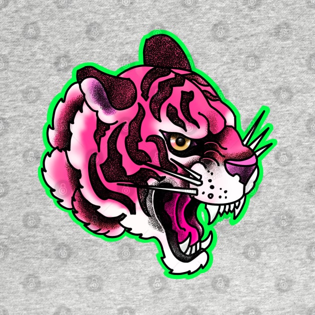 Pink tiger head by weilertsen